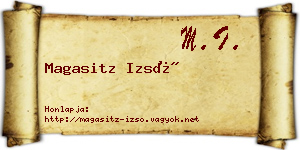 Magasitz Izsó névjegykártya